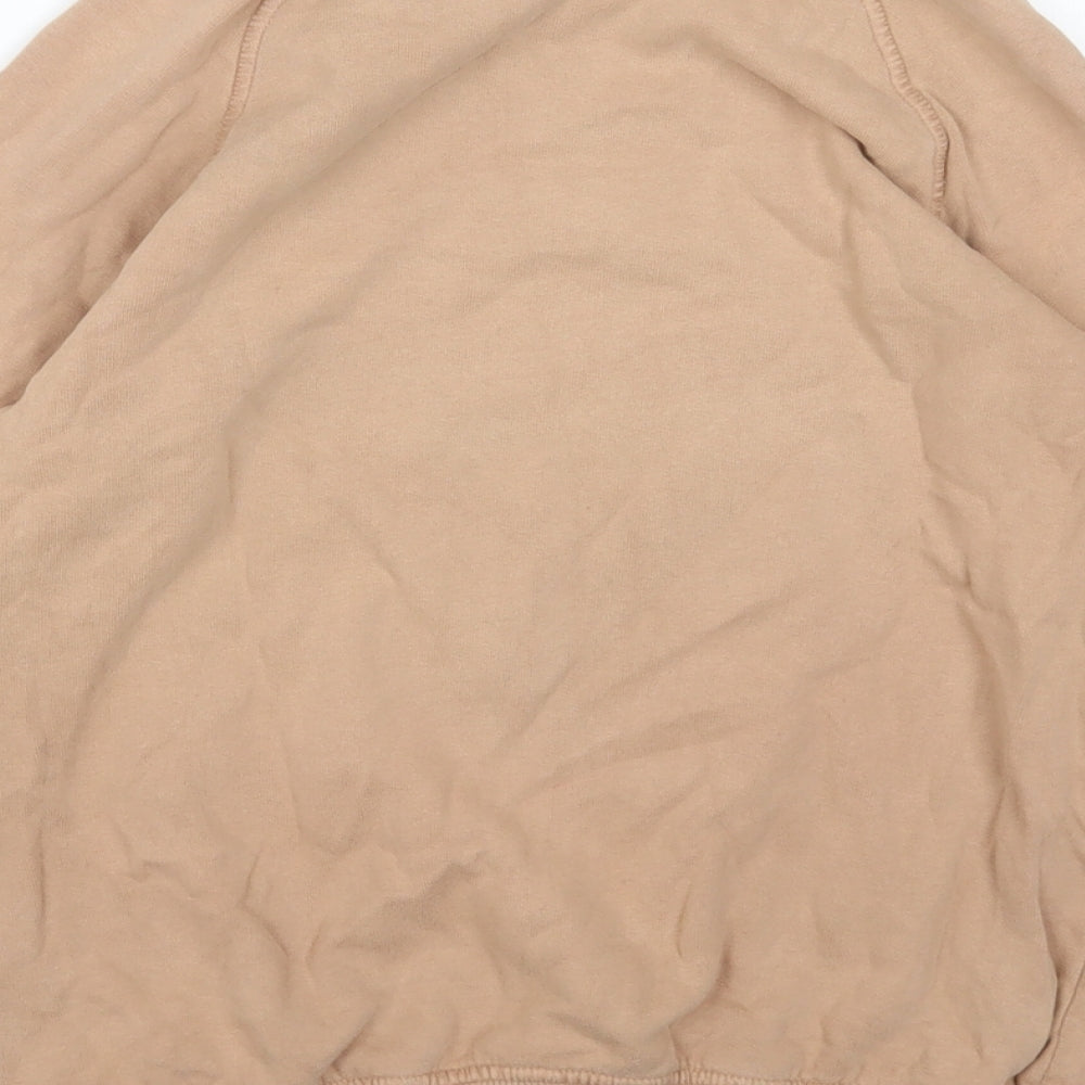 NEXT Womens Beige Round Neck Cotton Pullover Jumper - VIP
