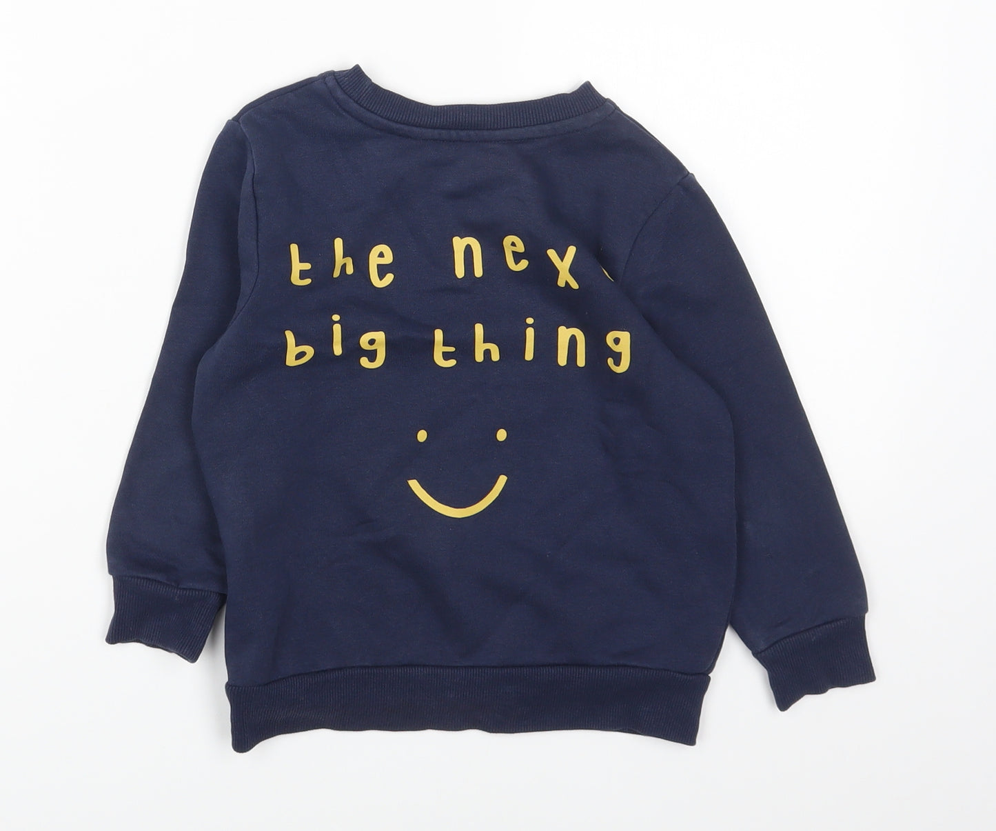 George Boys Blue Round Neck Cotton Pullover Jumper Size 3-4 Years Pullover - Smiley Face