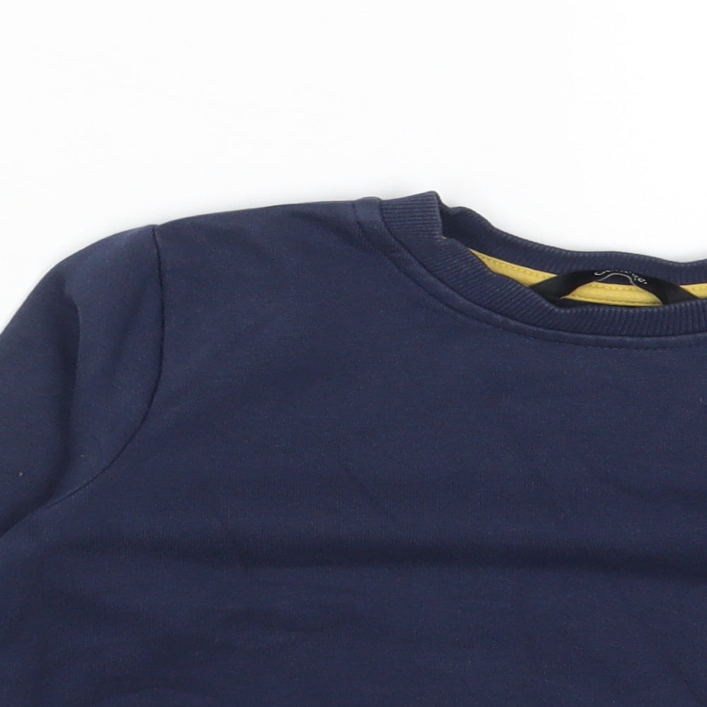 George Boys Blue Round Neck Cotton Pullover Jumper Size 3-4 Years Pullover - Smiley Face
