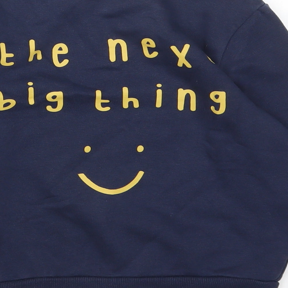 George Boys Blue Round Neck Cotton Pullover Jumper Size 3-4 Years Pullover - Smiley Face