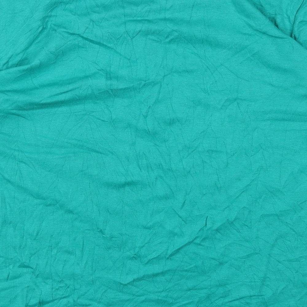 M&Co Womens Green Cotton Basic T-Shirt Size 2XL Scoop Neck