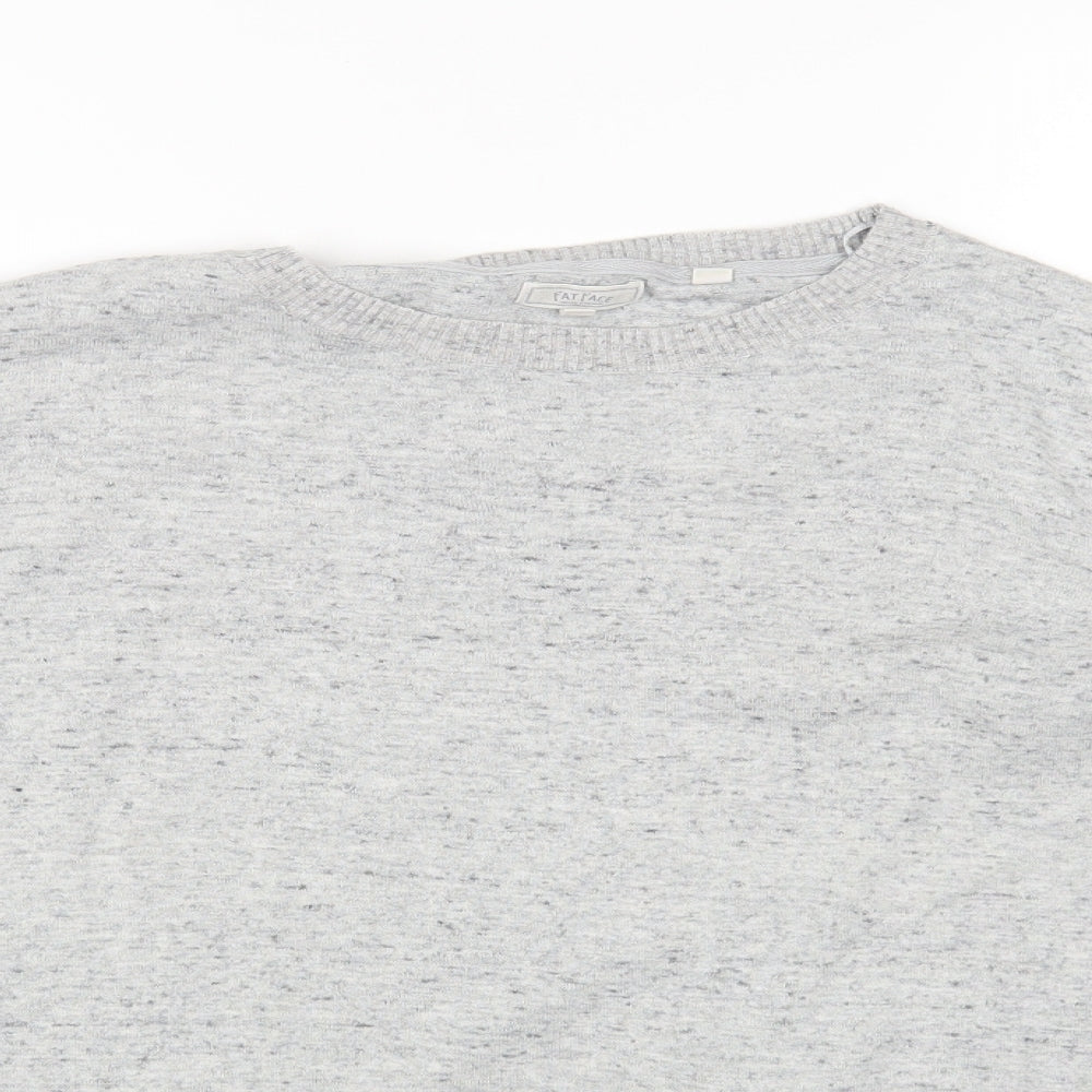 Fat Face Womens Grey Cotton Basic T-Shirt Size 14 Round Neck