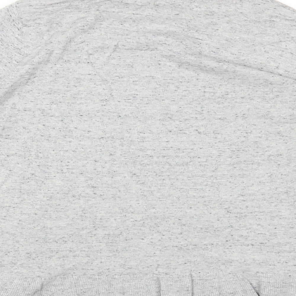 Fat Face Womens Grey Cotton Basic T-Shirt Size 14 Round Neck