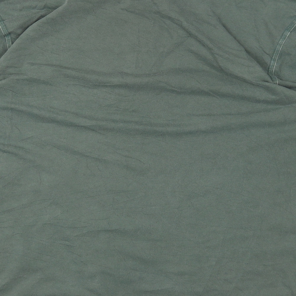 Gap Mens Green Cotton T-Shirt Size L Henley