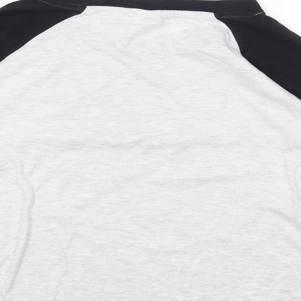 Primark Womens Grey Cotton Basic T-Shirt Size 6 Round Neck - Garfield