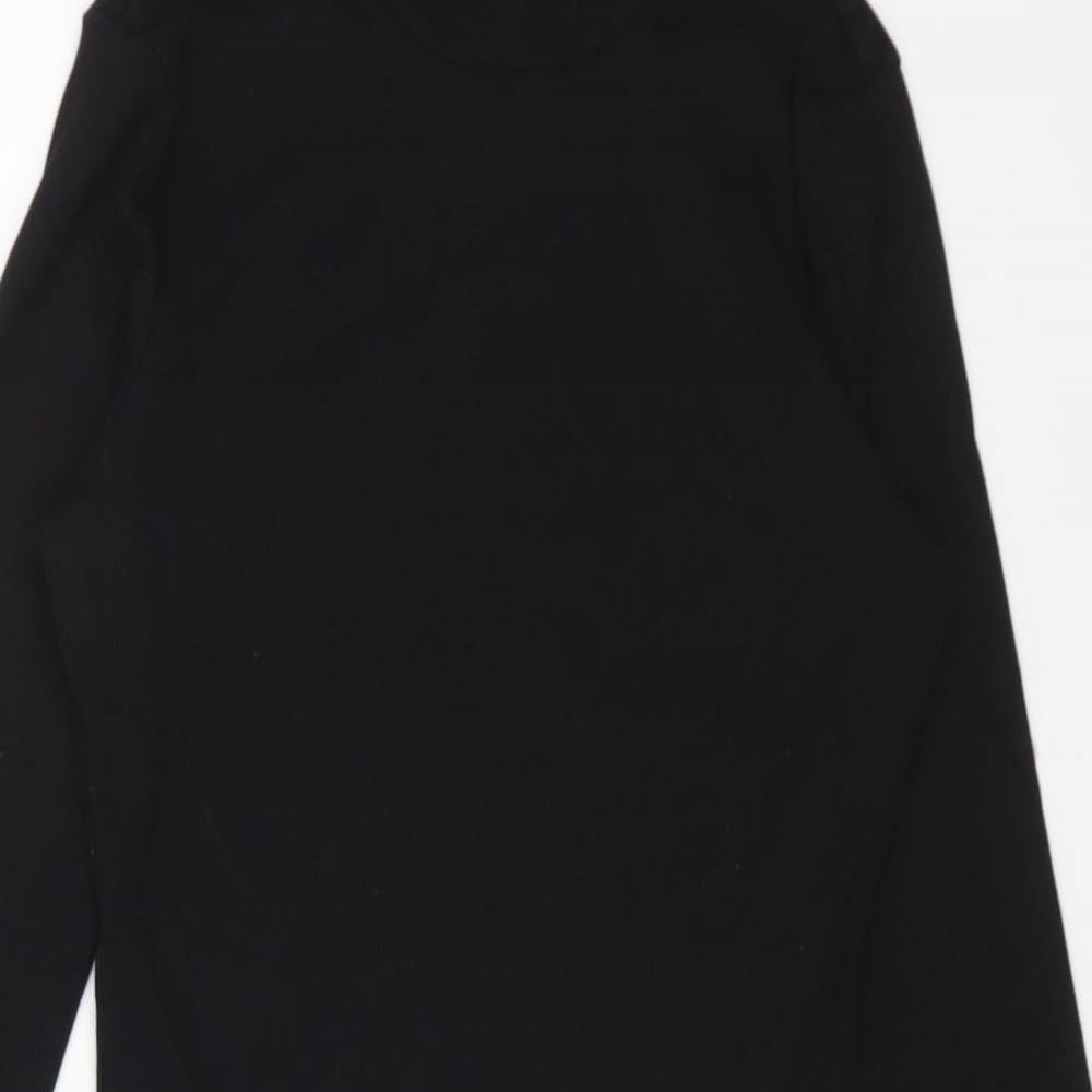 New Look Womens Black Cotton Bodycon Size 10 Round Neck Pullover