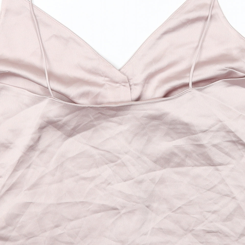 Topshop Womens Pink Polyester Camisole Tank Size 10 V-Neck