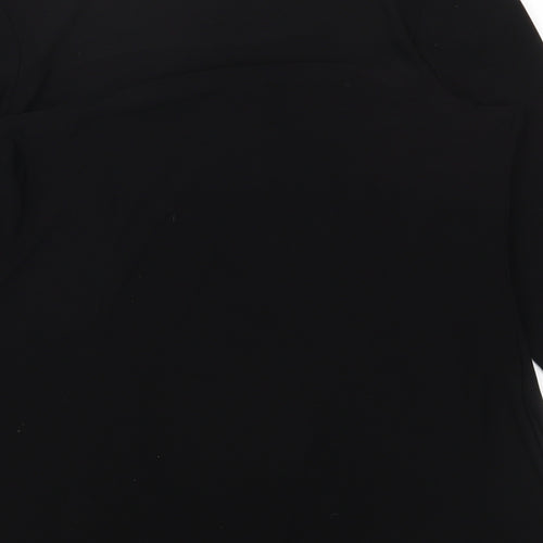 CMD Womens Black Geometric Polyester Basic T-Shirt Size 14 Scoop Neck