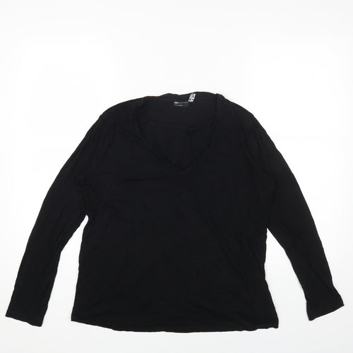 ASOS Womens Black Viscose Basic T-Shirt Size 10 Scoop Neck
