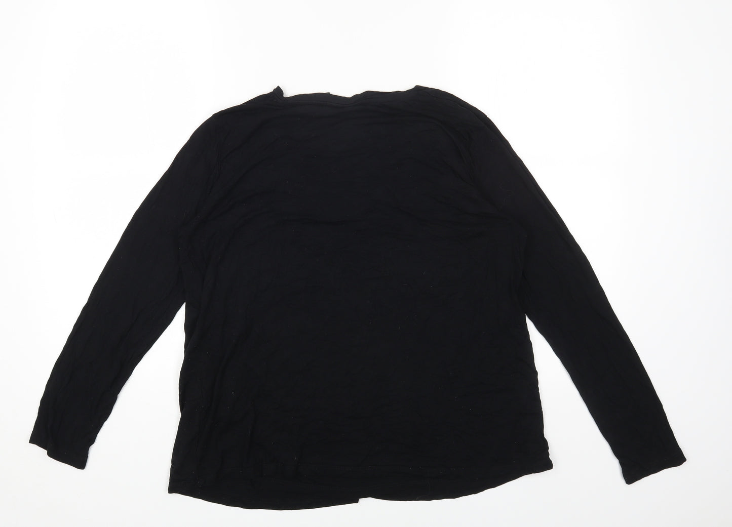 ASOS Womens Black Viscose Basic T-Shirt Size 10 Scoop Neck