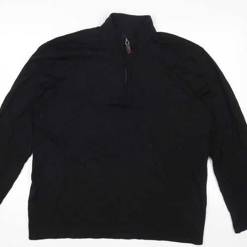 JACHS Womens Black High Neck Cotton Pullover Jumper Size M