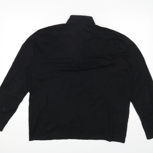 JACHS Womens Black High Neck Cotton Pullover Jumper Size M