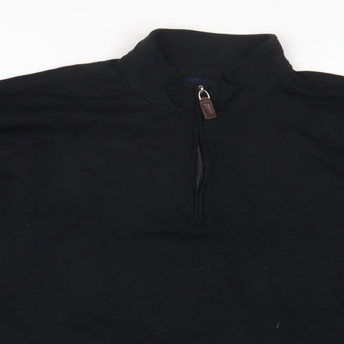 JACHS Womens Black High Neck Cotton Pullover Jumper Size M