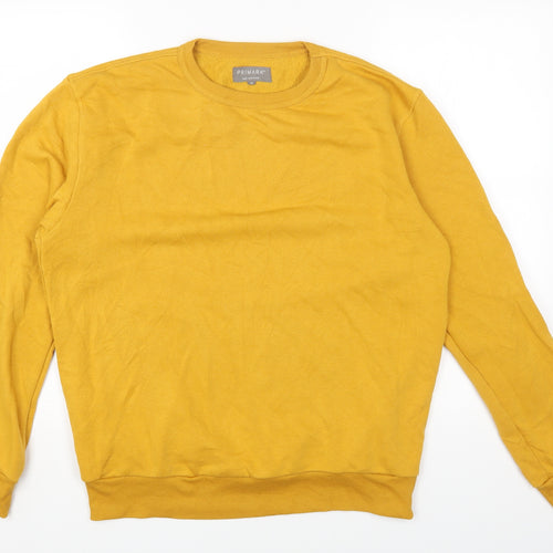 Primark Womens Yellow Round Neck Cotton Pullover Jumper Size M