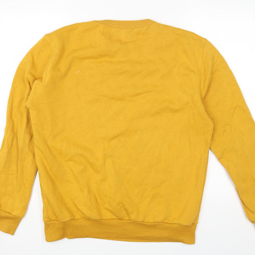 Primark Womens Yellow Round Neck Cotton Pullover Jumper Size M