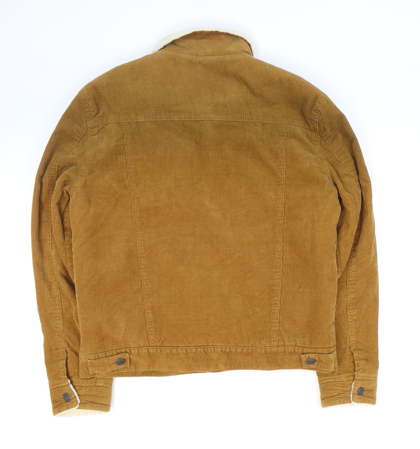 Primark Mens Brown Bomber Jacket Jacket Size M Button - Fleece