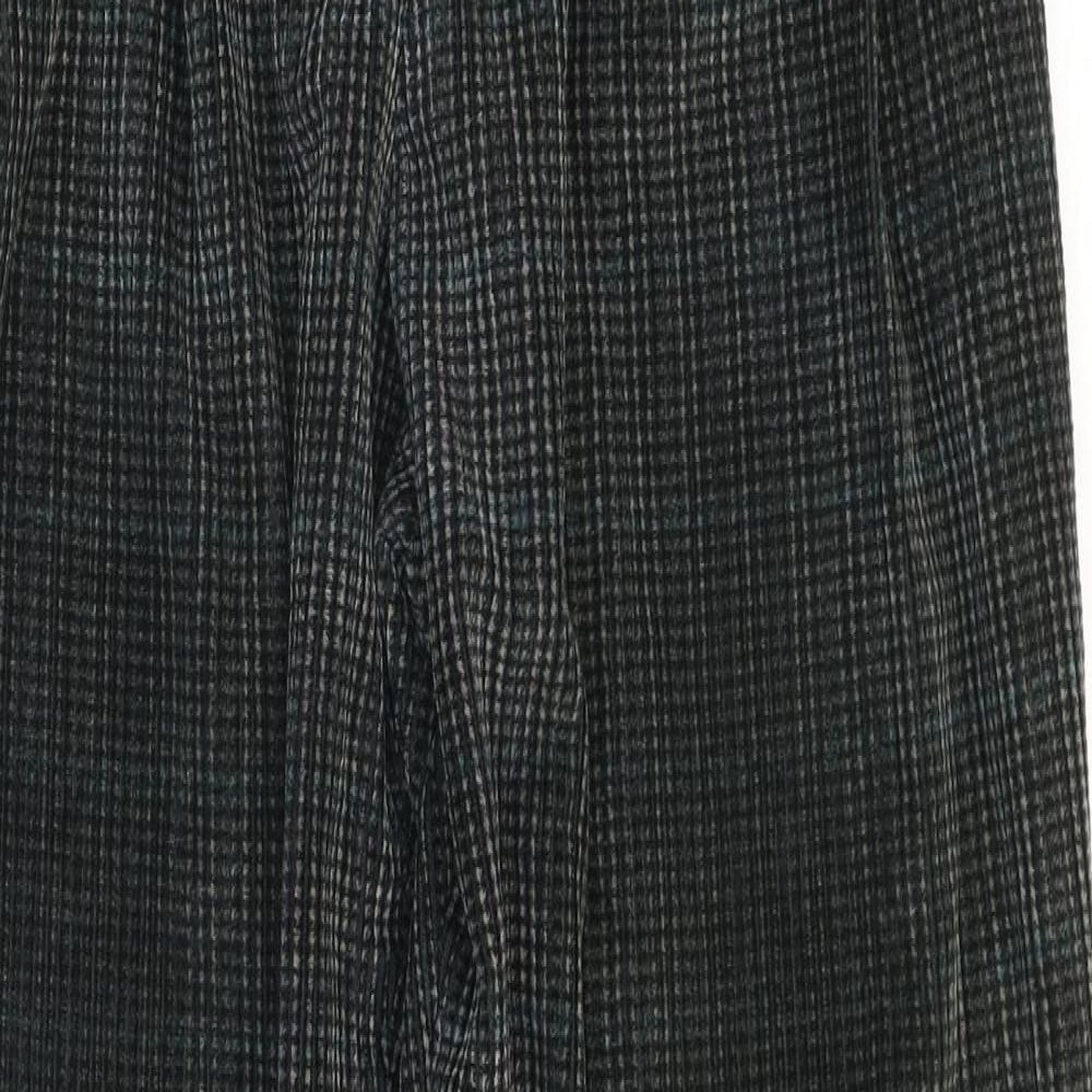 St Michael Womens Green Cotton Trousers Size 14 L28 in Regular Zip