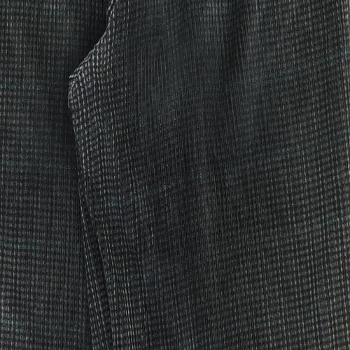 St Michael Womens Green Cotton Trousers Size 14 L28 in Regular Zip