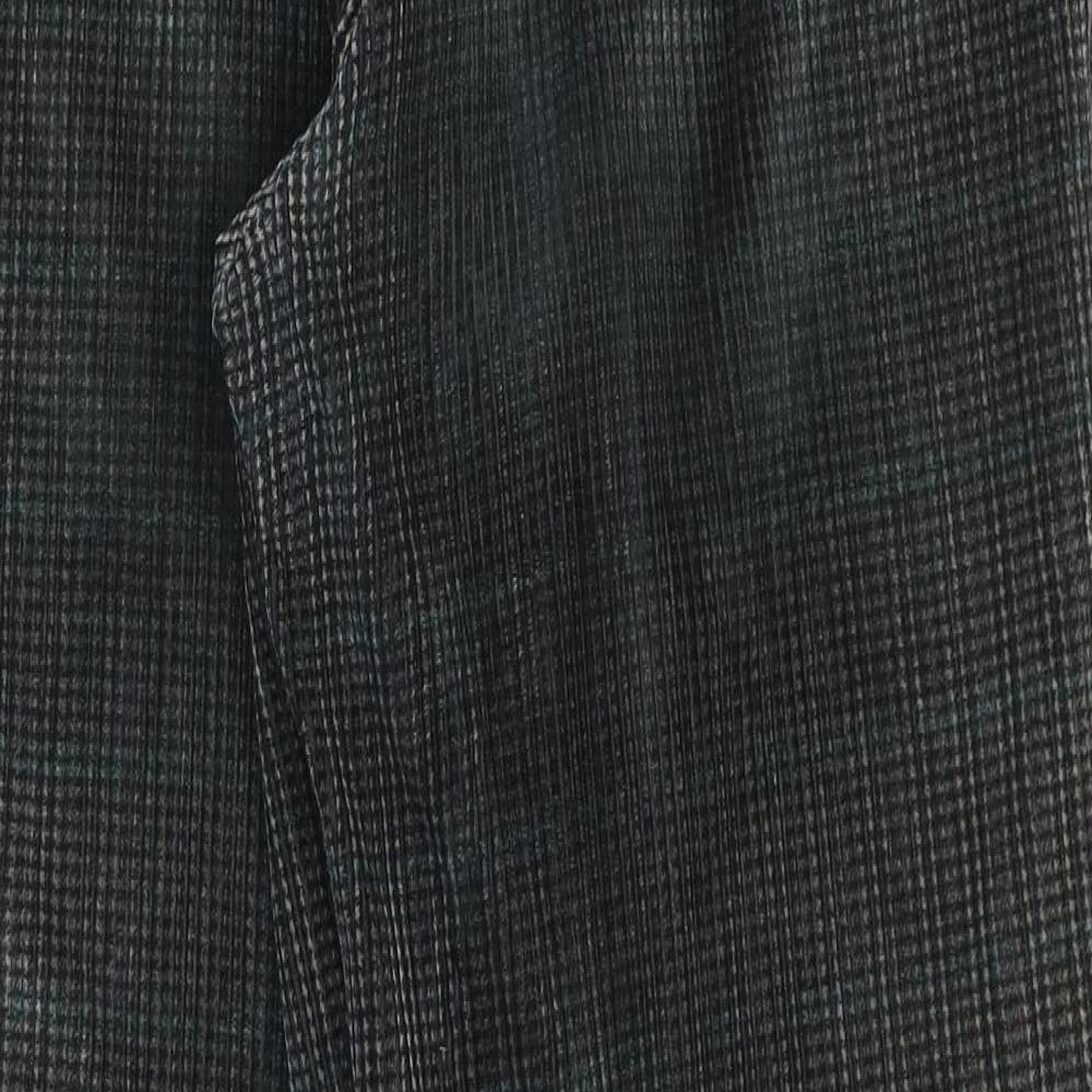 St Michael Womens Green Cotton Trousers Size 14 L28 in Regular Zip
