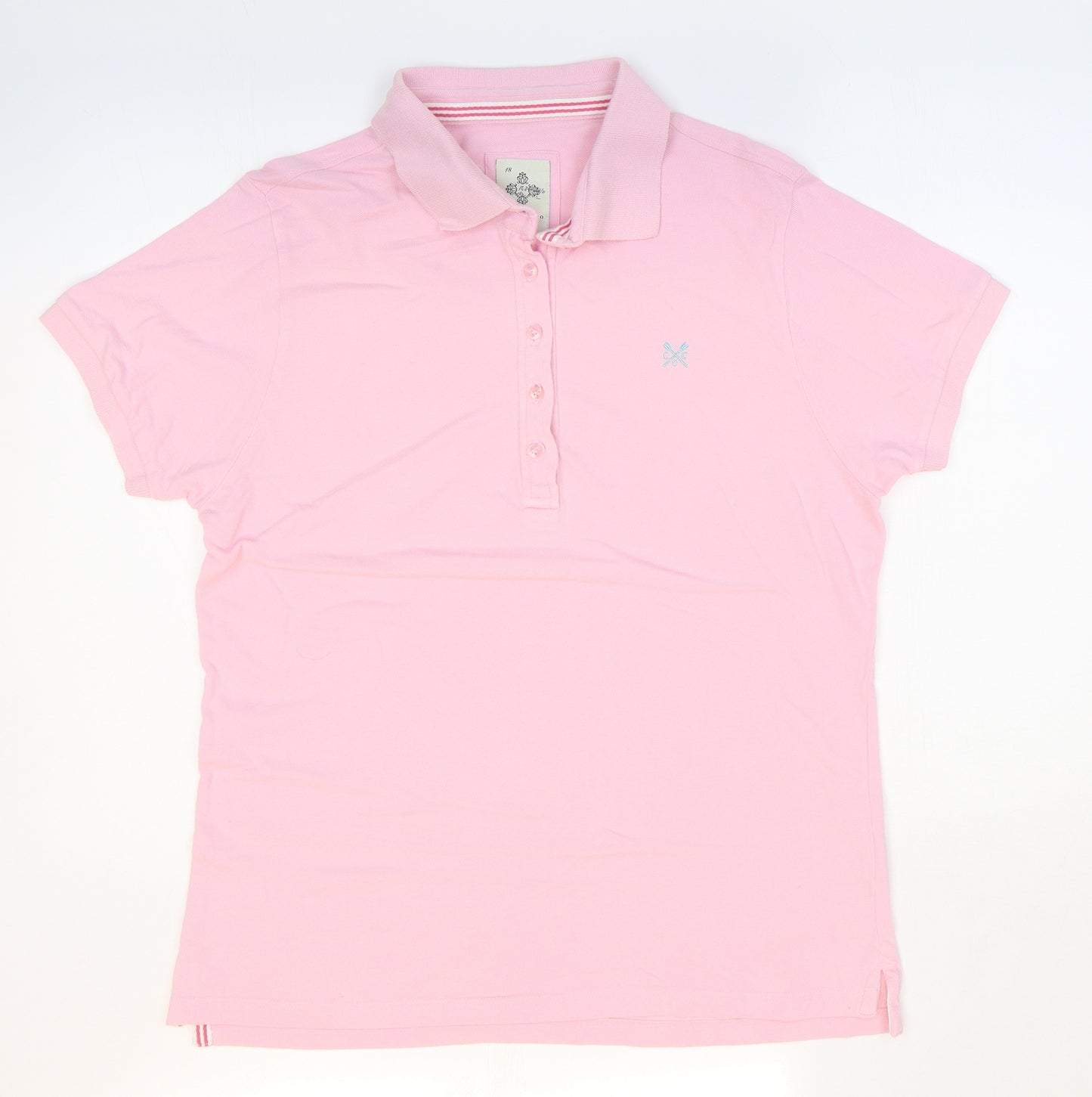 Crew Clothing Womens Pink 100% Cotton Basic Polo Size 18 Collared