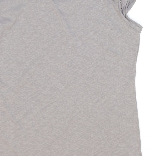 Esprit Womens Grey Cotton Basic T-Shirt Size XL Round Neck