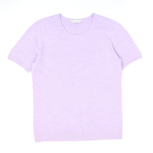 BHS Womens Purple Round Neck Acrylic Pullover Jumper Size 12