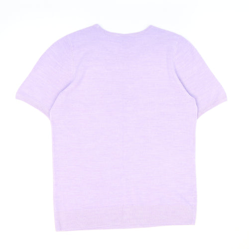 BHS Womens Purple Round Neck Acrylic Pullover Jumper Size 12
