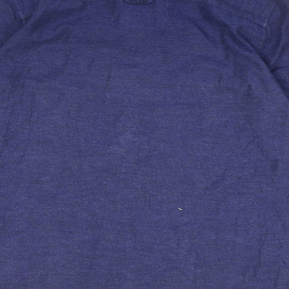 Crew Clothing Mens Blue Cotton Button-Up Size M Collared Button