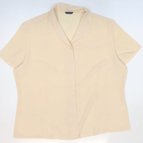 Debenhams Womens Orange Polyester Basic Button-Up Size 18 Collared