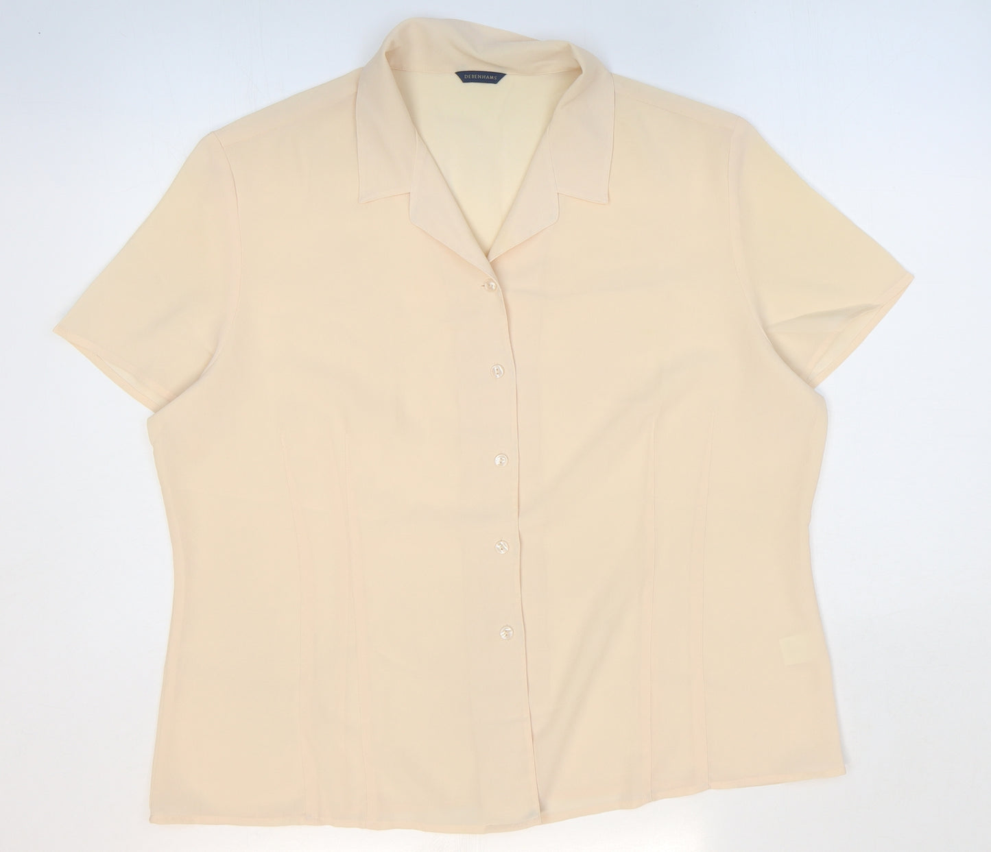 Debenhams Womens Orange Polyester Basic Button-Up Size 18 Collared