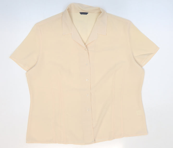 Debenhams Womens Orange Polyester Basic Button-Up Size 18 Collared