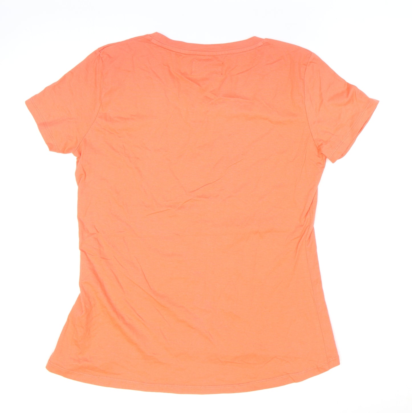 Rampant Sporting Womens Orange 100% Cotton Basic T-Shirt Size 14 Round Neck - Gym Weekdays