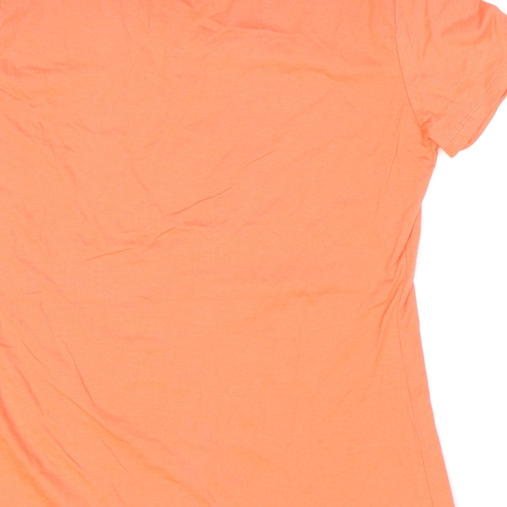 Rampant Sporting Womens Orange 100% Cotton Basic T-Shirt Size 14 Round Neck - Gym Weekdays