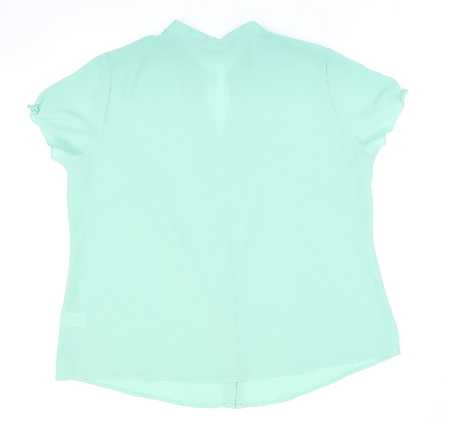 Bonmarché Womens Green Polyester Basic Blouse Size 18 V-Neck