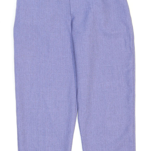 Autonomy Womens Blue Herringbone Polyester Trousers Size 14 L25 in Regular