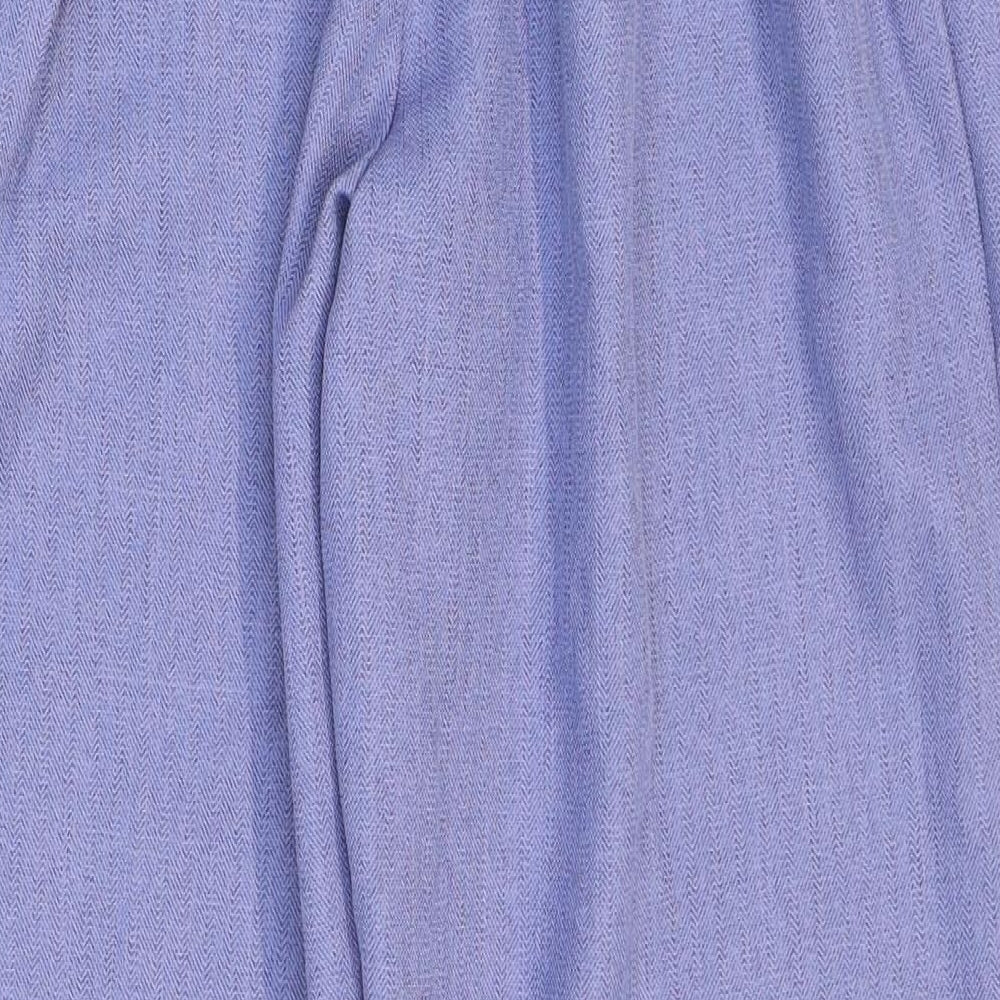 Autonomy Womens Blue Herringbone Polyester Trousers Size 14 L25 in Regular