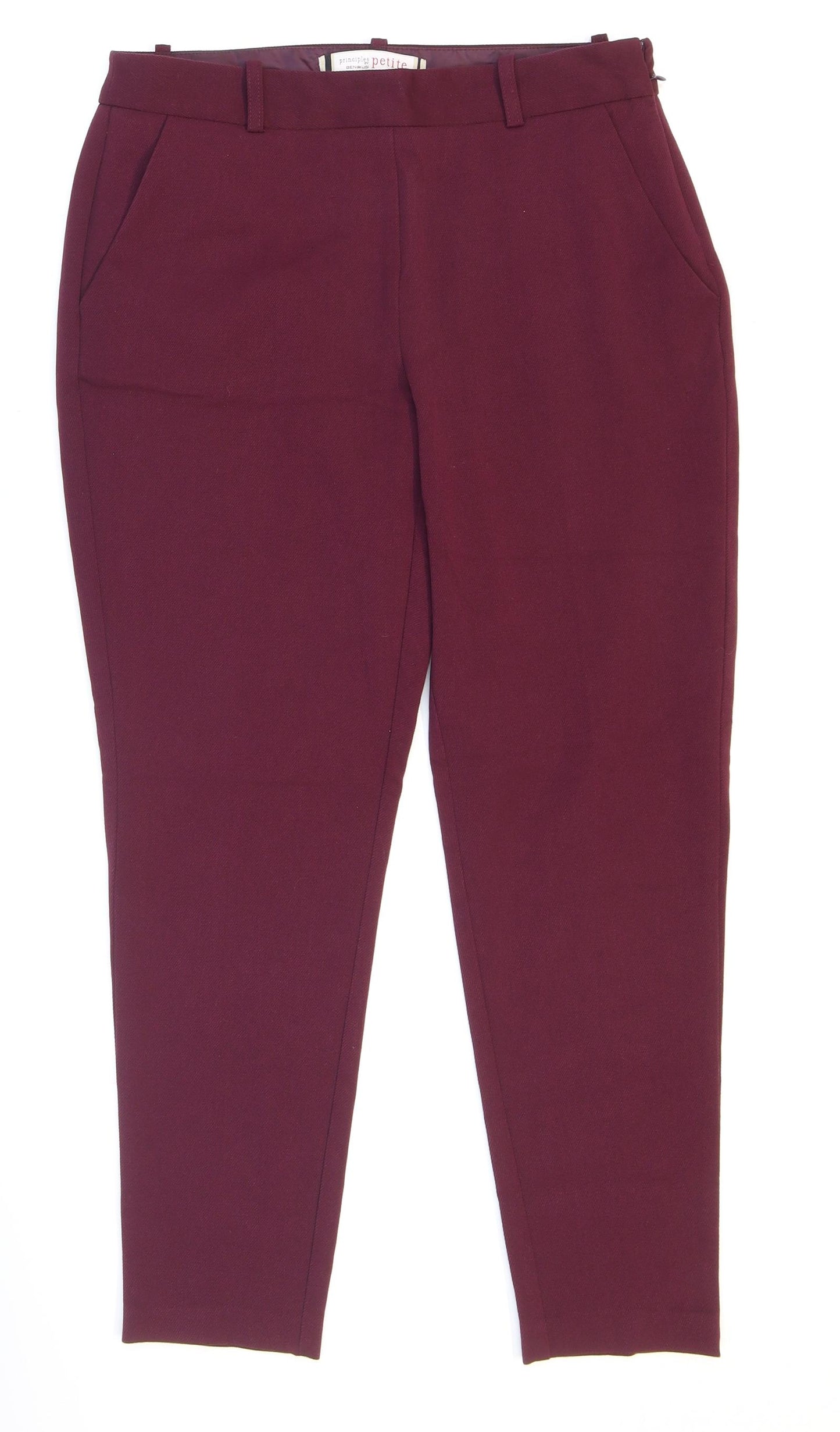 Principles Womens Red Polyester Dress Pants Trousers Size 10 L24 in Regular Zip