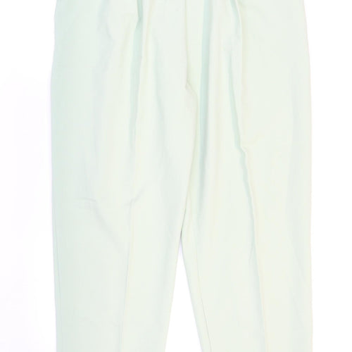 Preworn Womens Green Polyester Carrot Trousers Size 24 L29 in Regular