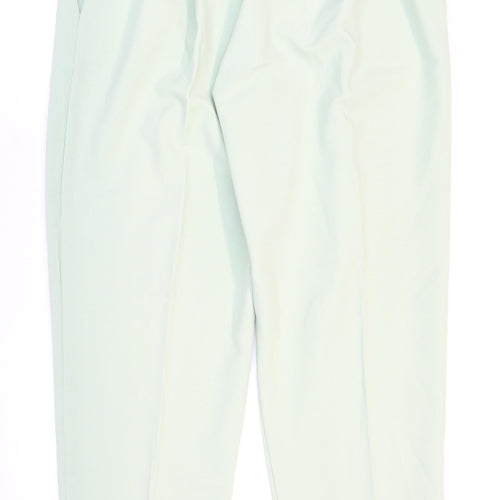 Preworn Womens Green Polyester Carrot Trousers Size 24 L29 in Regular
