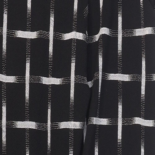 Missguided Womens Black Check Polyester Carrot Trousers Size 12 L28 in Regular
