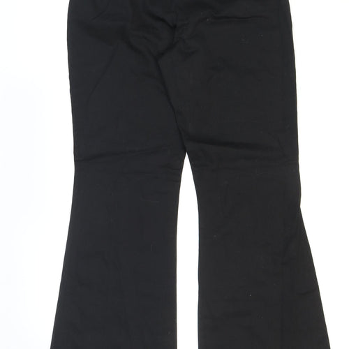 Primark Womens Black Cotton Dress Pants Trousers Size 12 L31 in Regular Zip