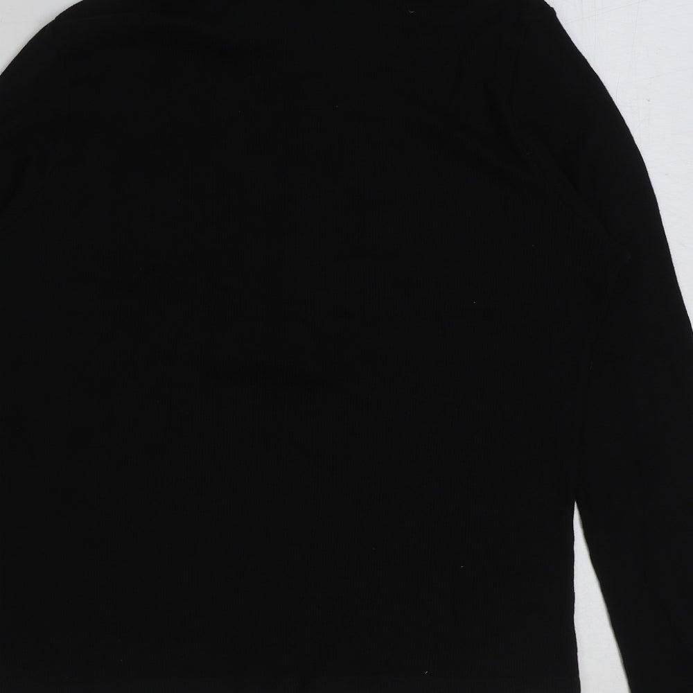 Zona Womens Black Polyester Basic T-Shirt Size 18 Collared - Ribbed