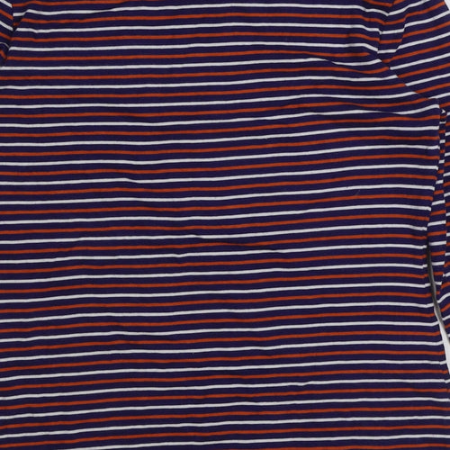 Tabitha Webb Womens Blue Striped Polyester Basic T-Shirt Size M Round Neck