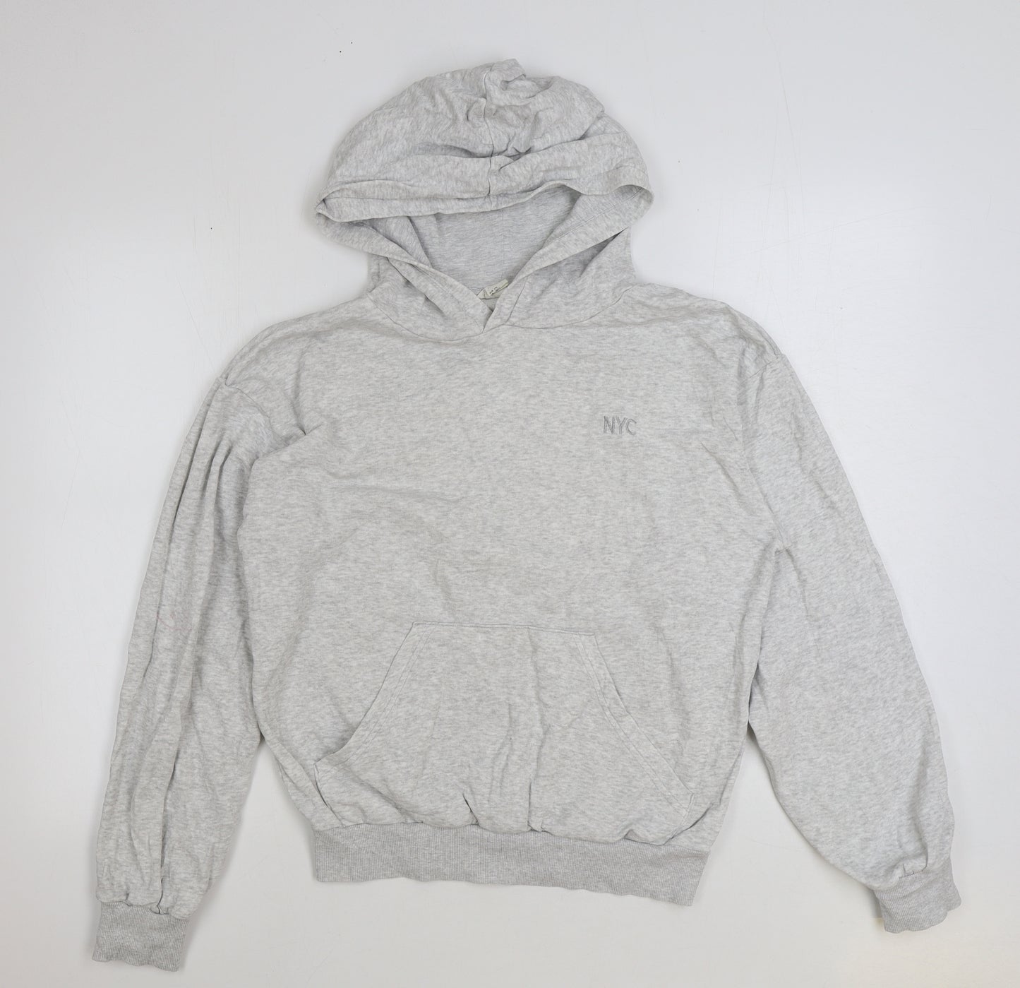 H&M Girls Grey Polyester Pullover Hoodie Size 14 Years Pullover