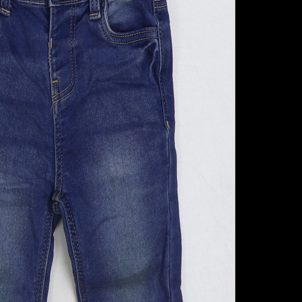 Primark Baby Blue Cotton Jeans Size 18-24 Months Button