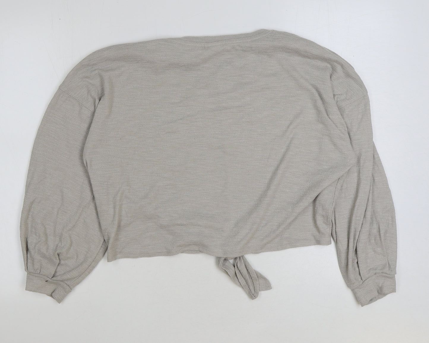 H&M Womens Beige Polyester Pullover Sweatshirt Size M Pullover - Tie