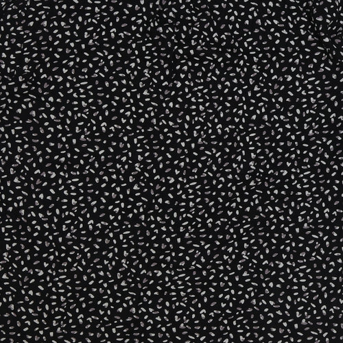 Debenhams Womens Black Geometric Cotton Basic T-Shirt Size 18 V-Neck