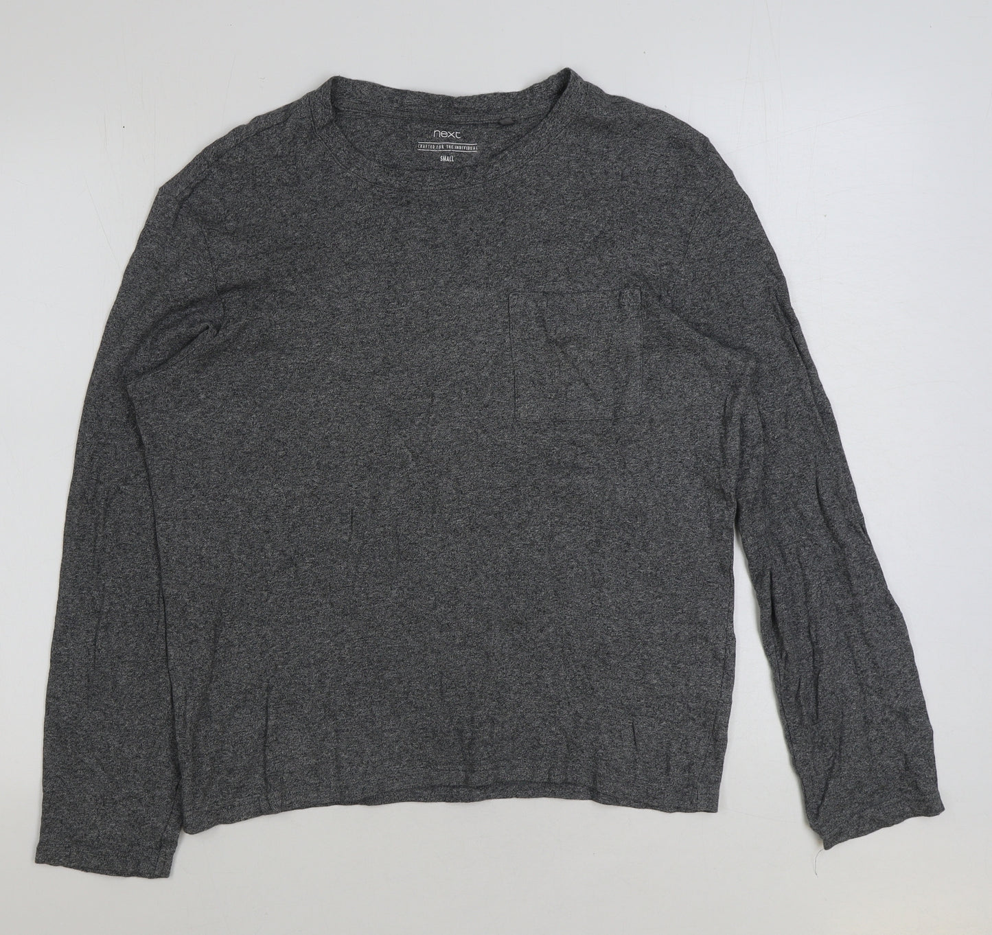 NEXT Mens Grey Polyester T-Shirt Size S Round Neck