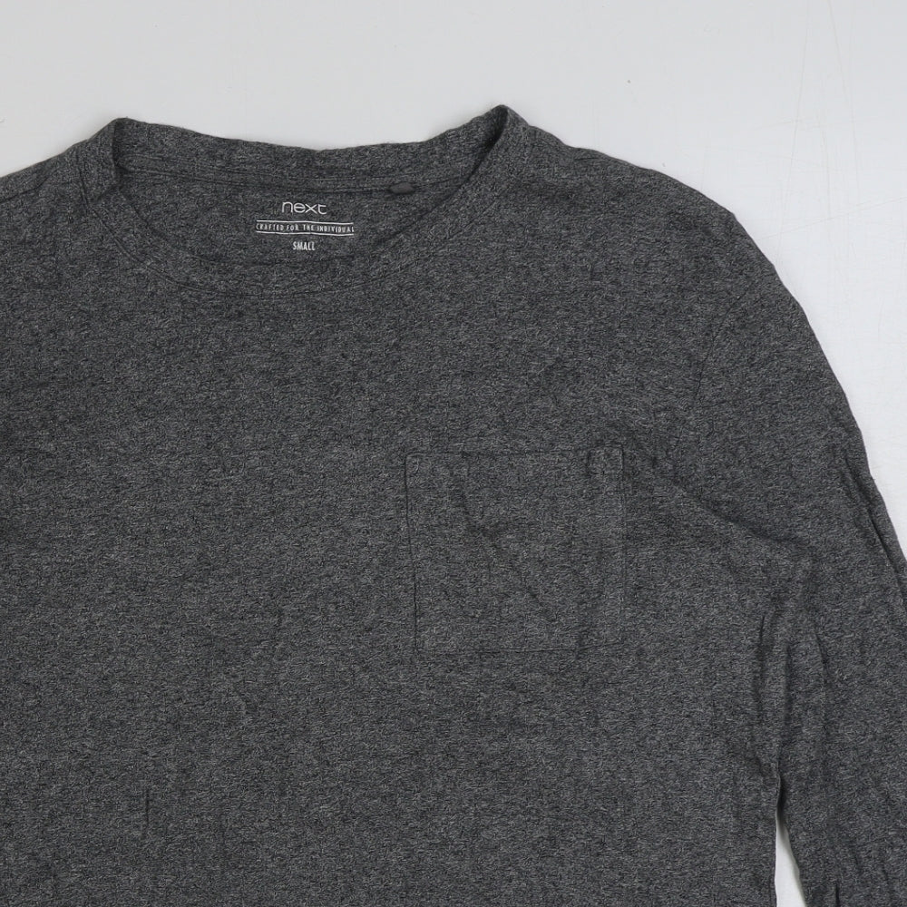 NEXT Mens Grey Polyester T-Shirt Size S Round Neck