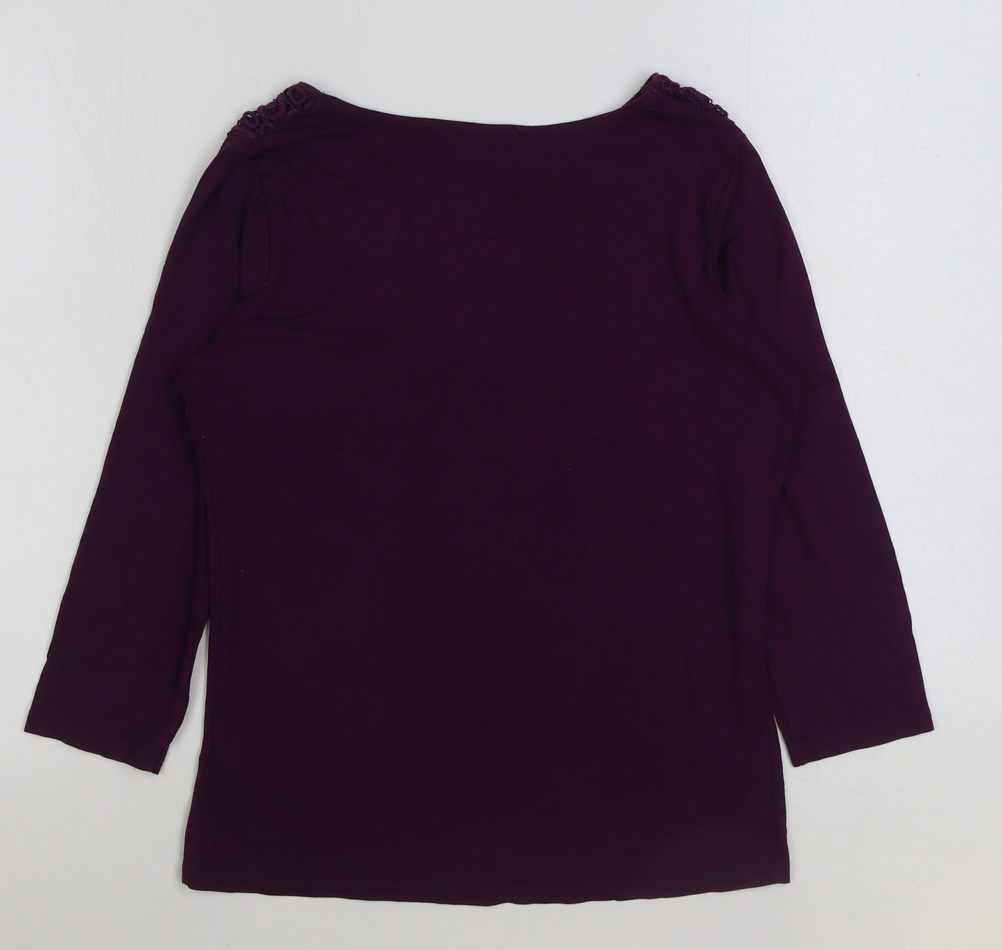 matala Womens Purple Viscose Basic T-Shirt Size 10 Scoop Neck